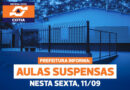 Cotia suspende aulas da rede municipal nesta sexta-feira devido ao alerta de mau tempo Cotia suspende aulas da rede municipal nesta sexta-feira devido ao alerta de mau tempo